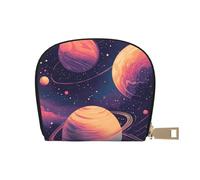 SHFJASBNUMG Cosmic Space Portefeuille en Cuir imperméable Motif planète étoile Portefeuille Tendance avec Plusieurs Poches Système Solaire coloré Portefeuille pour Cartes 9 x 11 cm