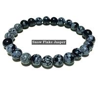 SHFJASBNUMG Magnifique bracelet original en forme de flocon de neige avec perles rondes de 8 mm pour guérison des chakras, cadeau spirituel, Pierre