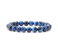 SHFJASBNUMG - Petite, moyenne, grande taille - Bracelets de perles en pierres précieuses pour femmes et hommes - Perles rondes de 8 mm, L, Pierre