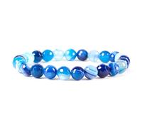 SHFJASBNUMG - Petite, moyenne, grande taille - Bracelets de perles en pierres précieuses pour femmes et hommes - Perles rondes de 8 mm, M, Pierre
