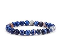SHFJASBNUMG - Petite, moyenne, grande taille - Bracelets de perles en pierres précieuses pour femmes et hommes - Perles rondes de 8 mm, L, Pierre