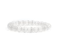 SHFJASBNUMG - Petite, moyenne, grande taille - Bracelets de perles en pierres précieuses pour femmes et hommes - Perles rondes de 8 mm, L, Pierre