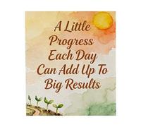 SHFTQXSLAT A Little Progress Each Day Canvas Wall-Art Motivational Quote for Office Classroom and Home Office Decor(Unframed,08x12inch(20x30cm))