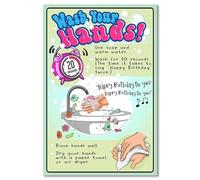 SHFTQXSLAT Educational Hand Washing Chart for Kids - Laminated Wall Poster with Germs Guide, Teacher Resources for School Bathroom & Healthy Habits(Unframed,12x18inch(30x45cm))