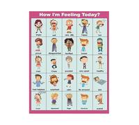 SHFTQXSLAT How I Am Feeling Today Poster Emotions Chart For Toddler Kid Educational Wall-Art Classroom Homeschool Decor(Framed,08x12inch(20x30cm))