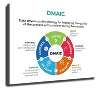 SHFTQXSLAT Lean Six Sigma Poster DMAIC Methodology Chart Define Measure Analyze Improve Control for Office Decor and Team Management(Framed,08x12inch(20x30cm))
