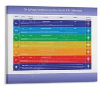 SHFTQXSLAT Solfeggio Frequencies and Poster Guide with Vibrational Notes Elements Colors for Wellness Decor(Framed,12x18inch(30x45cm))