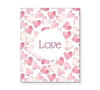 SHFTQXSLAT Watercolor Love Hearts Wall Art - Soft Pink Valentine's Decor for Bedroom, Romantic Canvas Print for Couples, First Home Gift, Wedding Anniversary Present(Framed,16x24inch(40x60cm))