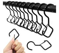 SHFYFHS 10 pièces Crochet en S, Crochet en S Métal, Crochets en S avec boucle de sécurité, pour Cuisine, Salle de Bain, Chambre et Bureau, pour suspendre tasses, vêtements, pots et des bols (Noir).