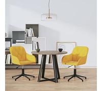 ShGaxin 3103384 Lot de 2 chaises de salle à manger, de cuisine, de chambre à coucher, de salle à manger, de salle de conférence, pivotantes en velours jaune