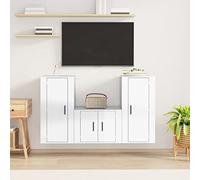 ShGaxin 3188520 Lot de 3 meubles TV en contreplaqué blanc brillant