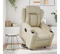 ShGaxin 3204559 Fauteuil relax en cuir synthétique crème pour regarder la télévision, le cinéma, la lecture, la télévision, les oreilles, le salon