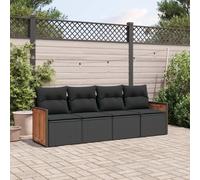 ShGaxin 3259850 Ensemble de canapés de jardin avec coussins en rotin synthétique Noir