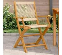 ShGaxin 367668 Lot de 2 chaises de jardin en bois massif d'acacia polypropylène beige