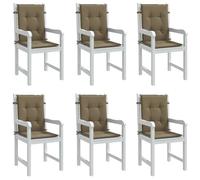 ShGaxin 4002471 Lot de 6 coussins de chaise à dossier bas en tissu taupe mélangé 100 x 50 x 4 cm