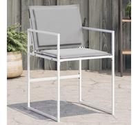 ShGaxin 4008587 Lot de 4 chaises de jardin avec coussins en acier et textilène blanc