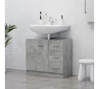 ShGaxin Armoire pour lavabo en contreplaqué gris béton 63 x 30 x 54 cm, armoire de salle de bain, meuble bas de lavabo, meuble de salle de bain, meubles pour lavabo