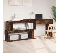 ShGaxin Bureau d'angle, bureau, table d'ordinateur, bureau d'étude, bureau d'ordinateur, bureaux en contreplaqué chêne fumé 200 x 50 x 76 cm