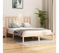 ShGaxin Cadre de lit Bois de pin Massif 140x190 cm,Lit Adulte,Lit À Cadre