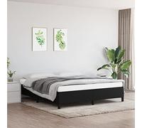 ShGaxin Cadre de lit Noir 160x200 cm Tissu,Lit Adulte,Lit À Cadre