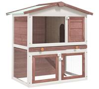 ShGaxin Cage à lapin avec 3 portes, cage pour lapins, cage hamster, maison lapin, niche, lapin, bois marron
