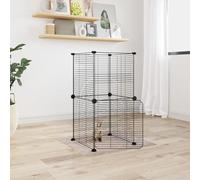 ShGaxin Cage pour animaux de compagnie à 8 panneaux avec porte, cage pour lapins, cage pour cochons d'Inde, enclos pour lapins, clôture pour animaux de compagnie, parc pour lapins, etc. Acier noir 35