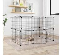 ShGaxin Cage pour animaux de compagnie avec 20 panneaux de porte, cage pour lapins, cage pour cochons d'Inde, clôture pour animaux de compagnie, enclos pour lapins, parc pour lapins, en acier noir, 35