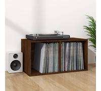 ShGaxin Caisse pour disques en vinyle contreplaqué, boîte à vinyles, organiseur en vinyle, mallette de rangement en vinyle, marron 71 x 34 x 36 cm