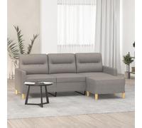 ShGaxin Canapé 3 places avec tabouret en tissu gris taupe 180 cm