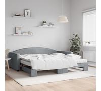 ShGaxin Canapé-lit avec matelas en tissu gris clair, 100 x 200 cm, structure de lit, canapés de salon, canapé de détente, sommier - 3197211