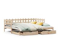 ShGaxin Canapé-lit avec tiroirs en bois massif de pin 80 x 200 cm, canapé-lit, canapés de salon, canapés modernes - 3302249