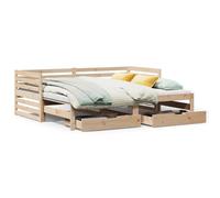 ShGaxin Canapé-lit avec tiroirs en bois massif de pin 90 x 200 cm, canapé-lit, canapés de salon, canapés modernes - 3302195