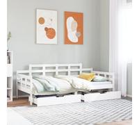 ShGaxin Canapé-lit avec tiroirs en bois massif de pin blanc 80 x 200 cm, canapé-lit, canapés de salon, canapés modernes - 3302123