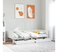 ShGaxin Canapé-lit avec tiroirs en bois massif de pin blanc 90 x 190 cm, canapé-lit, canapés de salon, canapés modernes - 3302097