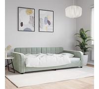 ShGaxin Canapé-lit en velours gris clair 100 x 200 cm, structure de lit, canapés de salon, canapé de détente, sommier de lit, cadre de lit, sommier 354065