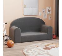 ShGaxin Canapé pour enfants 2 places en peluche douce gris anthracite, canapés de salon, canapé relax - 357012