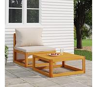 ShGaxin Canapés de jardin 2 pièces avec coussins en bois massif acacia, meubles de jardin extérieur, meubles terrasse extérieure, chill out extérieur, terrasse 360011