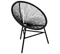 ShGaxin Chaise ronde en rotin synthétique noir, chaise de jardin, chaises terrasse extérieure, chaises terrasse - 41383