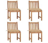 ShGaxin Chaises de jardin 4 pièces avec coussins en bois massif, chaise de jardin, chaises d'extérieur, chaises pour table de jardin (SPU:3073106)