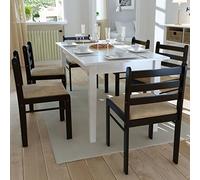 ShGaxin Chaises de salle à manger 6 pièces marron en bois massif et velours, chaises de salle à manger, chaises de salle à manger, modernes - 272091