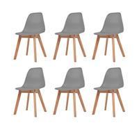 ShGaxin Chaises de salle à manger 6 unités, chaise de bureau, chaise de cuisine, chaise de chambre, chaise de salon, chaise confortable, chaises modernes, meubles de chambre, plastique gris