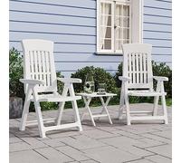ShGaxin Chaises inclinables de Jardin 2 pcs Blanc PP,Fauteuil De Jardin,Chaises De Jardin,Fauteuil Jardin Exterieur Plastique