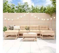 ShGaxin Chill out 3186389 Ensemble de meubles de jardin 7 pièces en bois de pin massif