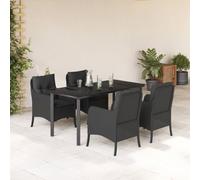 ShGaxin Chill out 3211930 Ensemble de meubles de jardin 5 pièces avec coussins en rotin synthétique Noir