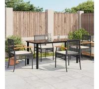 ShGaxin Chill out 3213606 Ensemble de meubles de jardin 5 pièces avec coussins en rotin synthétique Noir