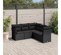 ShGaxin Chill out 3249454 Ensemble de meubles de jardin 5 pièces et coussins en rotin synthétique noir