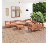 ShGaxin Ensemble de meubles de jardin 10 pièces, ensemble de terrasses, ensemble terrasse extérieure, set de meubles de jardin, terrasses chill out, bois massif pin marron miel