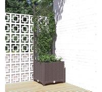 ShGaxin Jardinière avec Treillis Marron 40x40x136 cm PP,Jardinières,Jardinieres Exterieur,Bac Jardiniere,Bac à Fleurs Extérieur,Jardinieres Balcon,Jardinières,Jardinieres Exterieur,Bac Jardiniere,