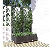 ShGaxin Jardinière avec Treillis Noir 80x40x121,5 cm PP,Jardiniere sur Pieds,Bac avec Treillis,Jardiniere Terrasse