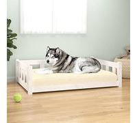 ShGaxin Lit pour chien blanc 105,5 x 75,5 x 28 cm en pin massif, lit vétérinaire, lit pour chien, lit pour chien